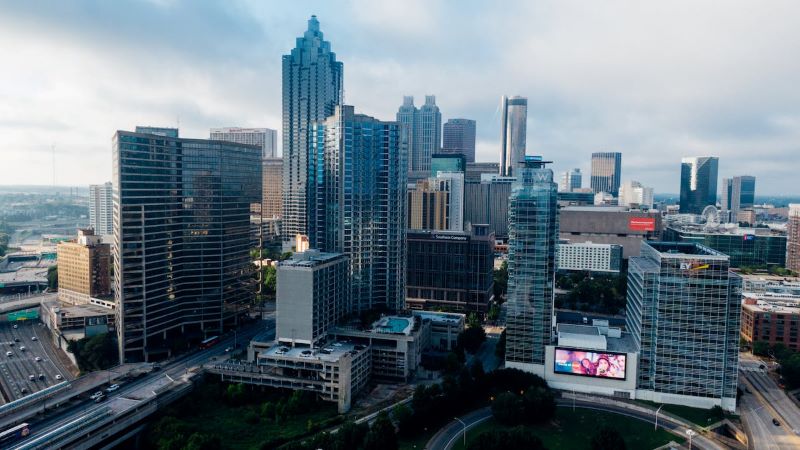  A shot of the Atlanta skyline in the daytime