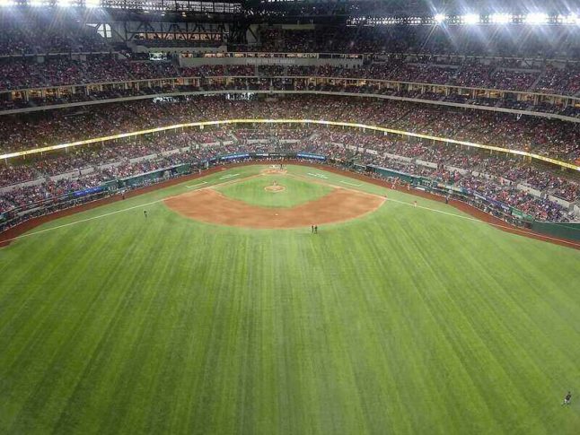 Baseball field at Globe Life Field, Arlington, Texas