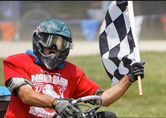 competitor of the Twelve Mile 500 lawn mower race