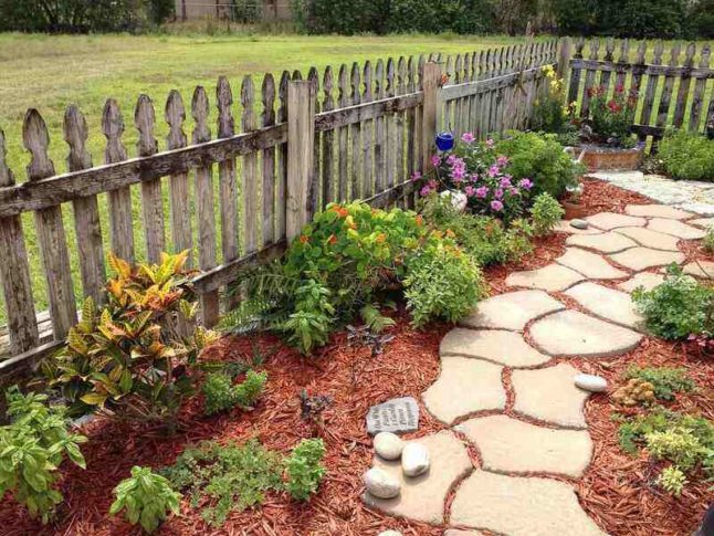 mulched garden bed