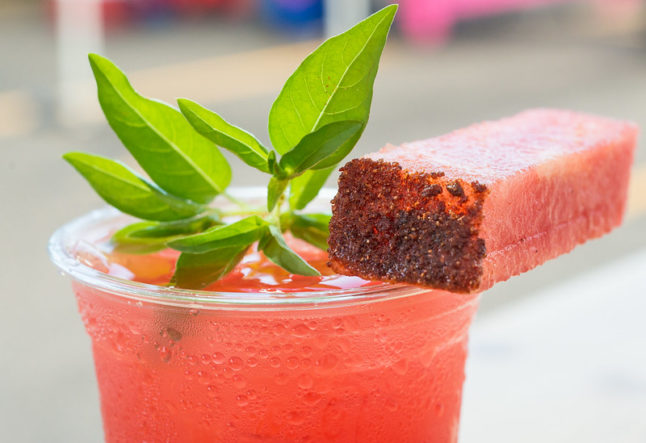 Spicy Cherry Mock-a-jito with Hibiscus Syrup