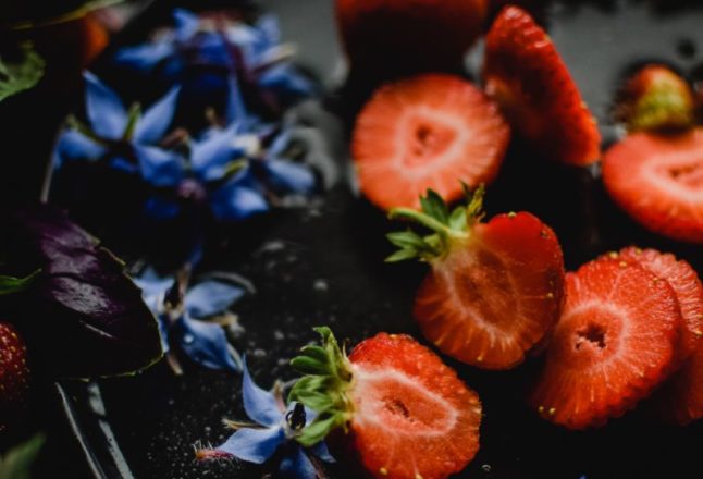 Borage and strawberries