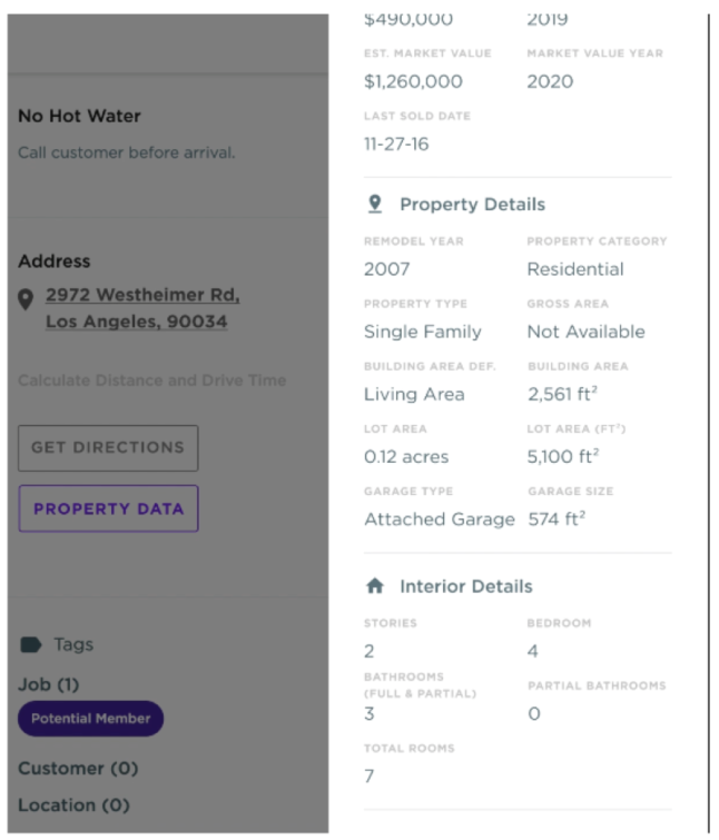 servicetitan property details screenshot