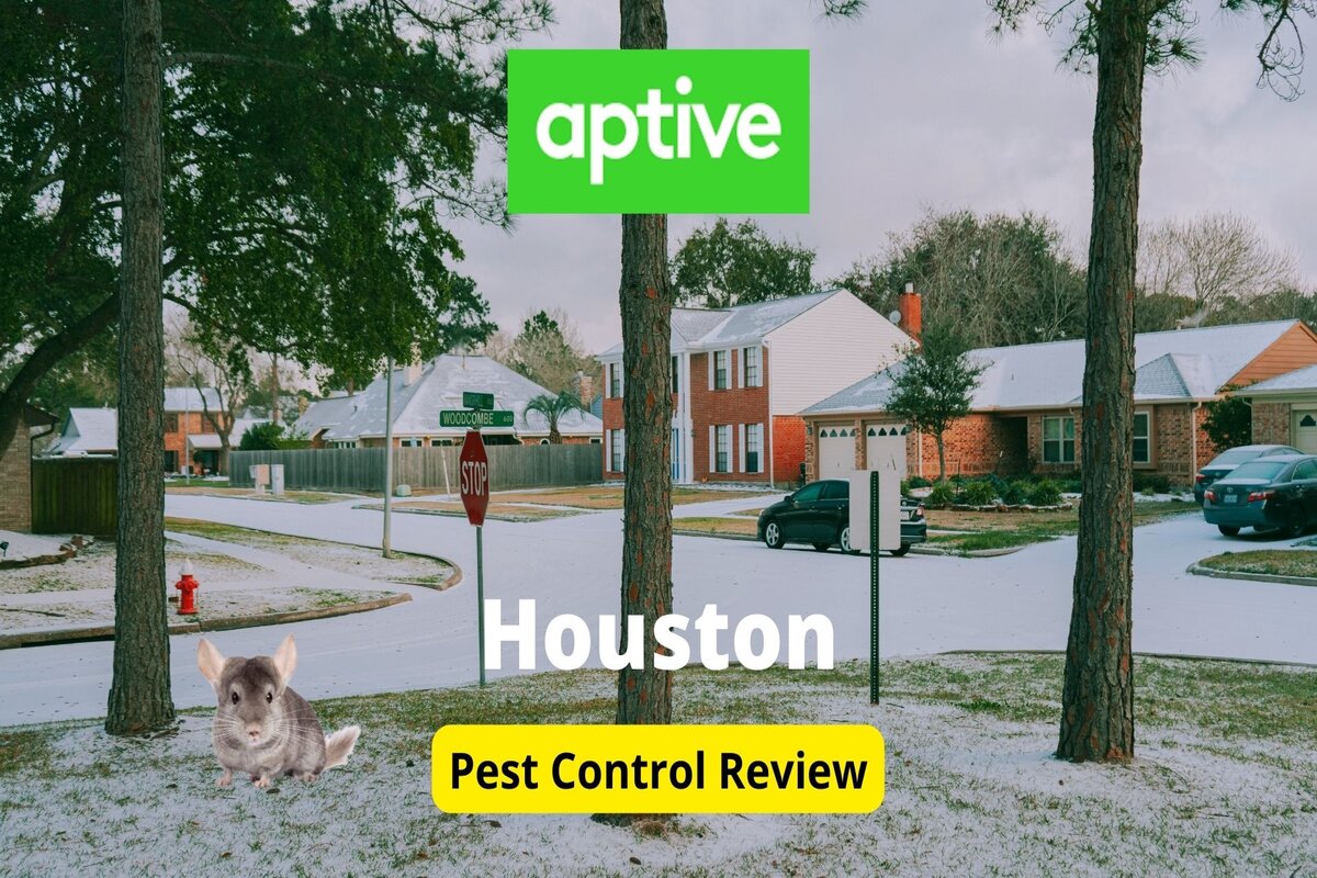 Text: Aptive Environmental in Houston review | Background Image: Houses covered in snow