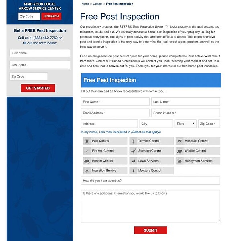 Arrow Free Pest Inspection 800