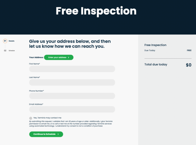 Free inspection terminix