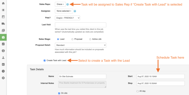 SingleOps Schedule by task