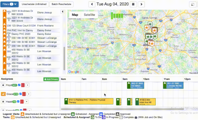 Route planner screen in SingleOps