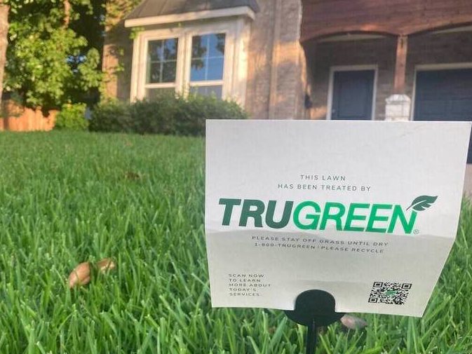 Lawn with TruGreen sign
