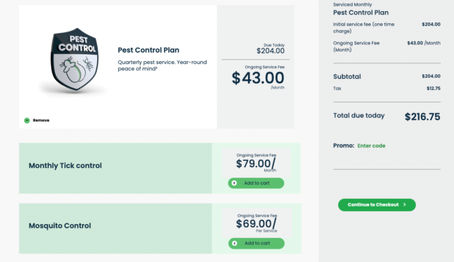 complete your purchase form terminix