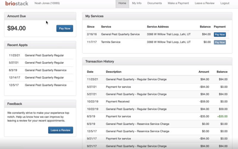 Briostack coustomer portal