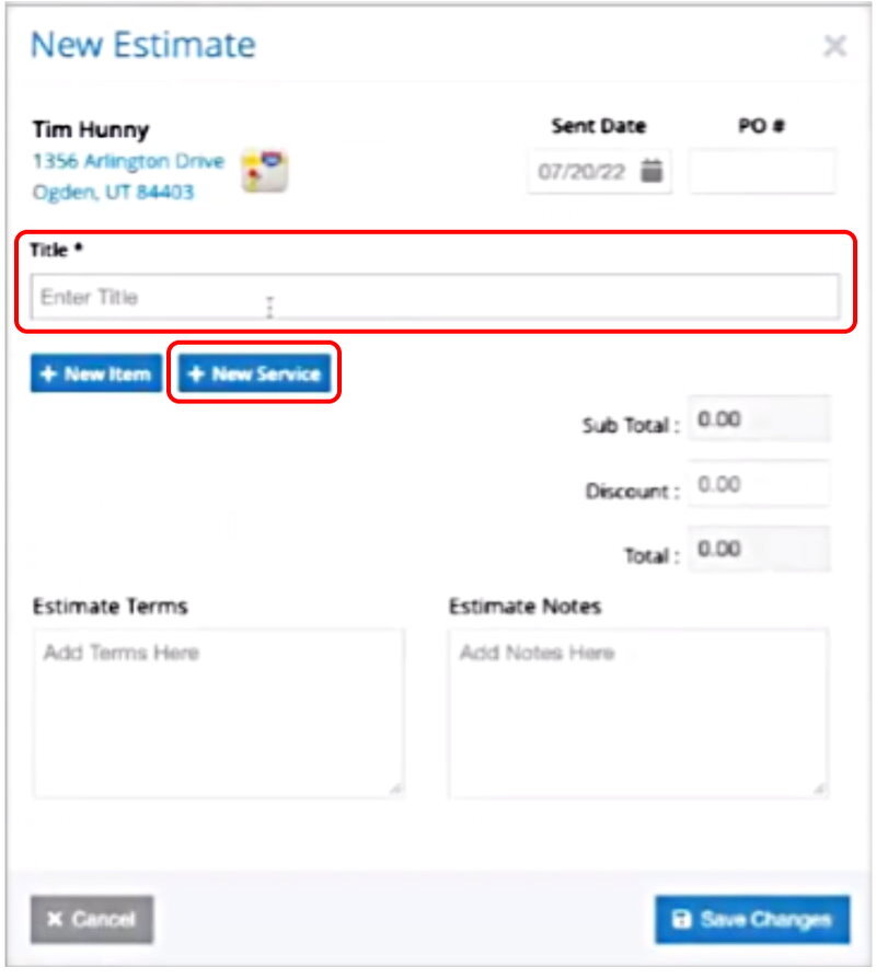 Pocomos new-estimate-window