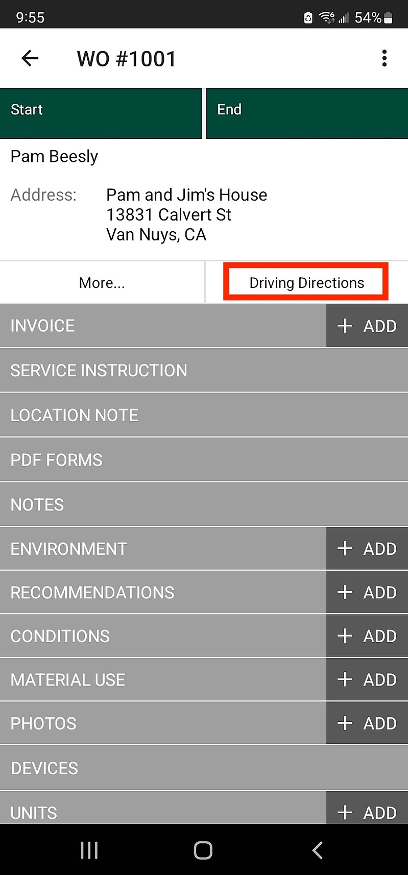 Fieldwork Driving Directions