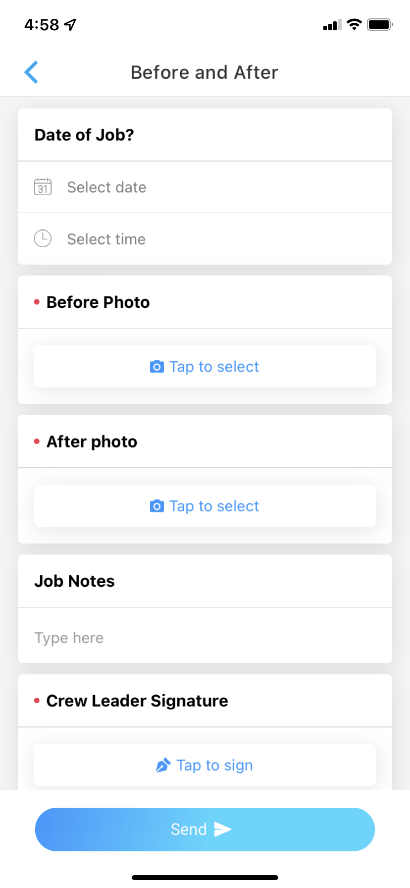 Before and after form mobile