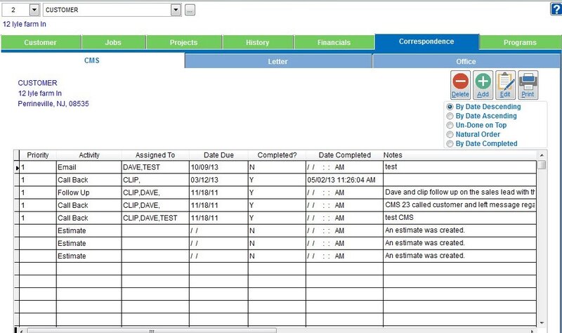 Clip Customer Management Screen