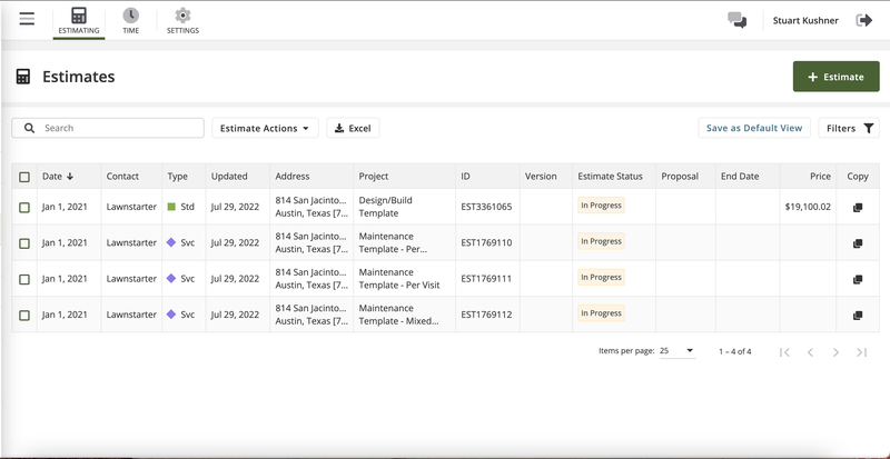 LMN Estimate Dashboard