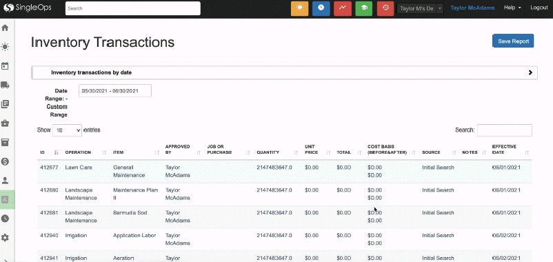 Singleops Inventory screenshot