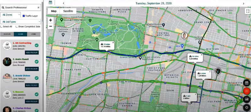 ServiceWorks Map view