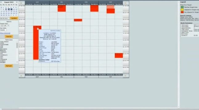 WorkWave routing and scheduling screen