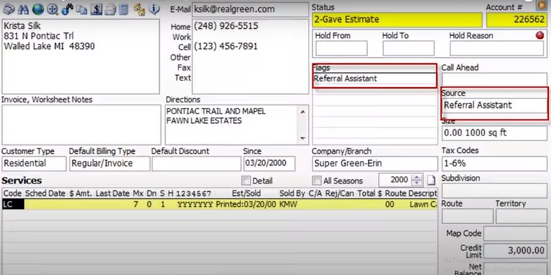 Real Green referral assistant dashboard