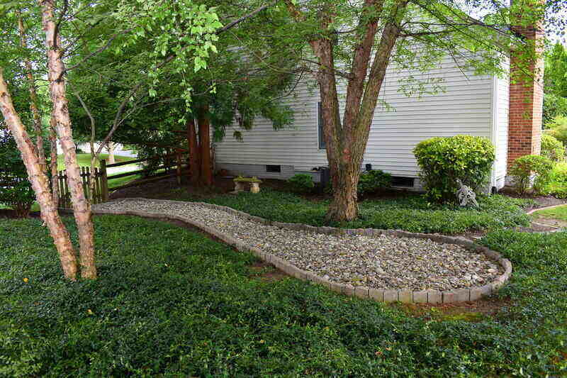 River rocks in garden