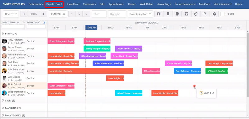 Smart Service _dispatch-board