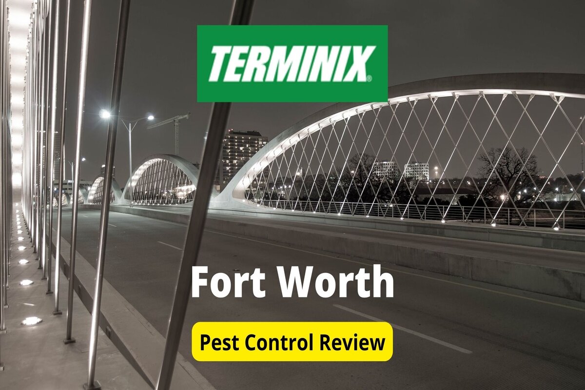 Text: Terminix in Fort Worth | Background image: bridge in black night time