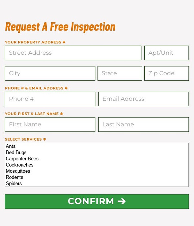 terminix request inspection form
