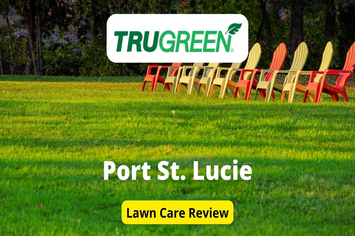 Text: Trugreen in Port St. Lucie | Background Image: Colofull Chair on grass