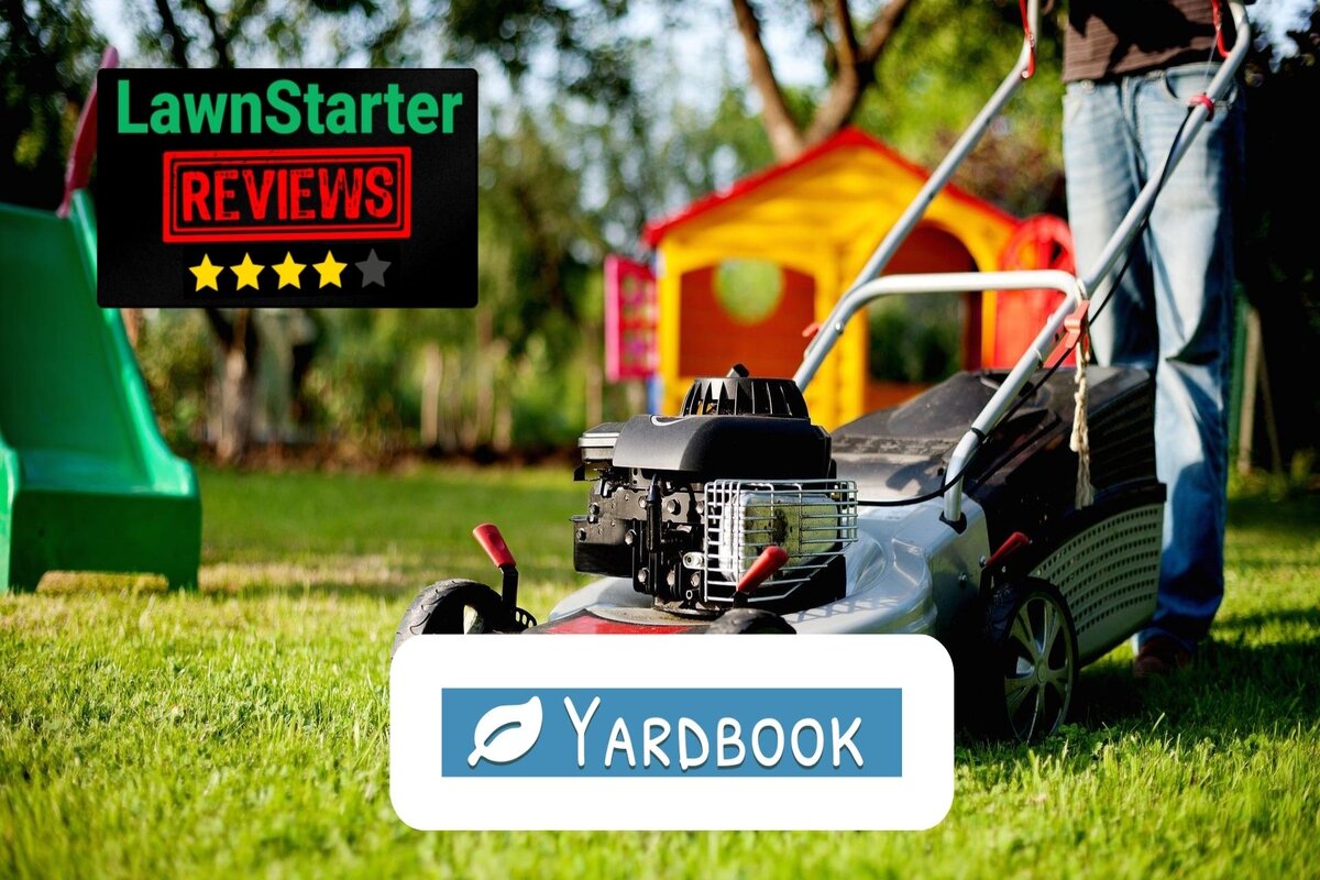 Text: Yardbook Review | Background Image: Lawn Mover Cut the Grass