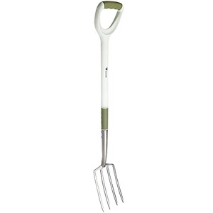 5-Tine Heavy Duty Pitch Fork for Gardening - Long Handled Digging Fork Garden Claw Weeder