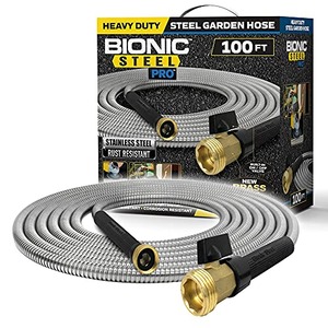 Bionic Steel PRO Garden Hose - 304 Stainless Steel Metal 50 Foot Garden Hose