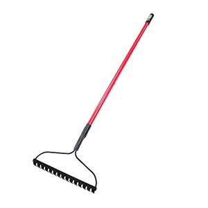 Bully Tools 92309 12-Gauge 16-Inch Bow Rake with Fiberglass Handle and 16 Steel Tines, 58-Inch