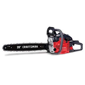 Craftsman CMXGSAMY426S 46cc 2-Cycle Full Crank 20-Inch Gas Powered Chainsaw with Carrying Case, 16-in, Liberty Red
