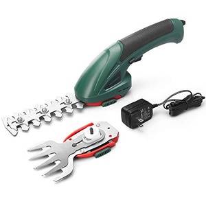 HUYOSEN 7.2V 2-in-1 Cordless Hedge Trimmers Electric Grass Trimmer Shrubbery Trimmer Handheld Shrub Shear Rechargeable Lithium-Ion Built-in Battery Power Hedge Trimmer
