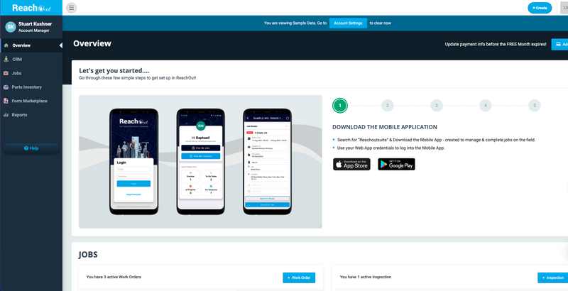 ReachOut Suite Overview Screen