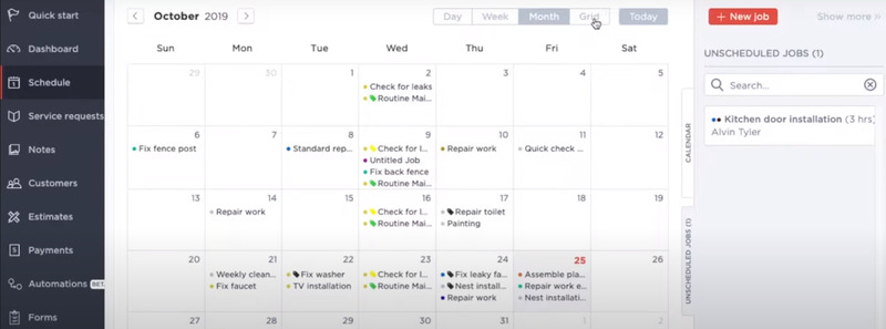 BreezeWork Scheduling page