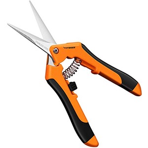 VIVOSUN 6.5 Inch Gardening Hand Pruner Pruning Shear with Straight Stainless Steel Blades Orange