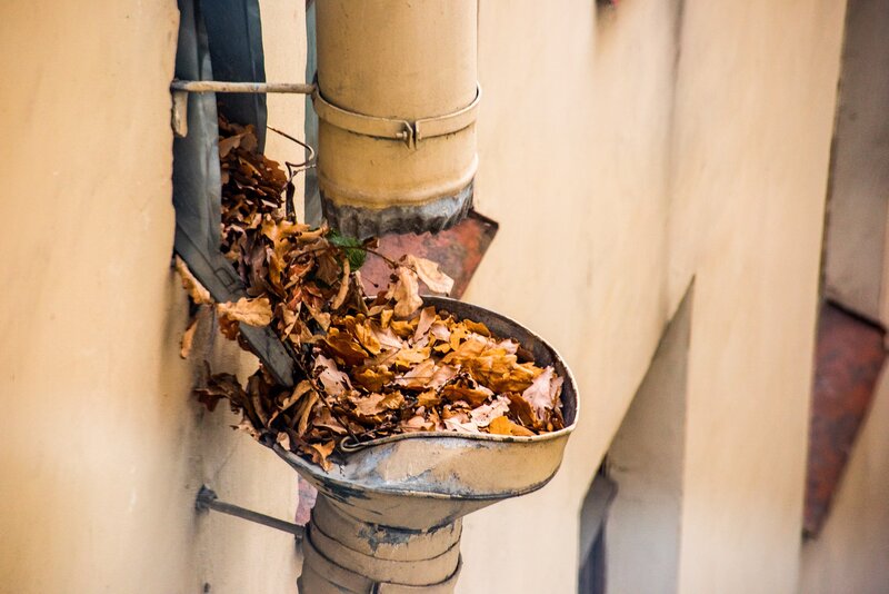 clogged downspout