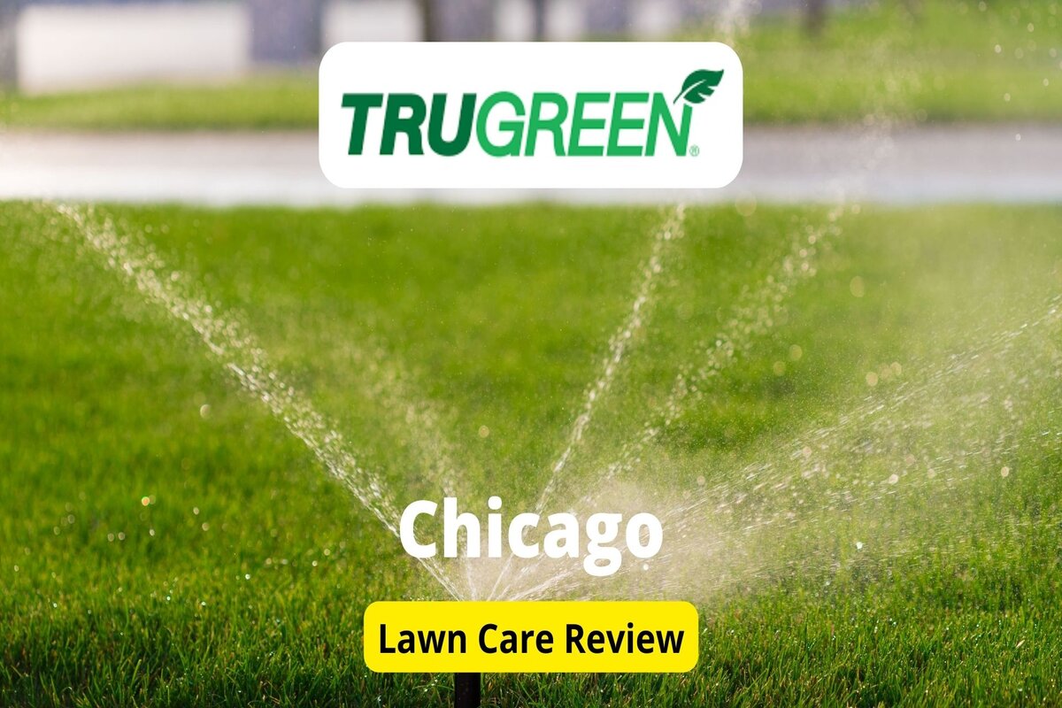 Text: Trugreen in Chicago | Background Image: Watering the Lawn