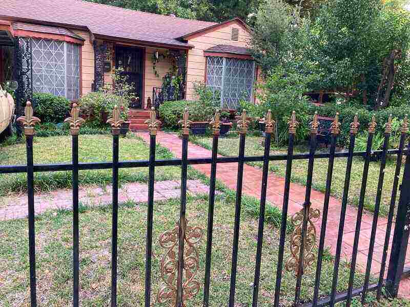 Wrought iron fence outside a Dallas home
