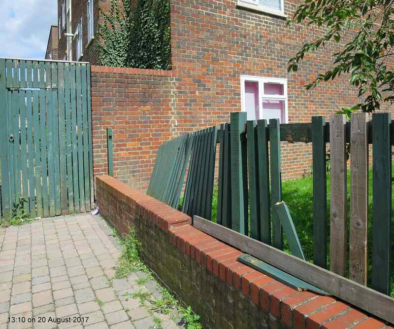 leaning fence