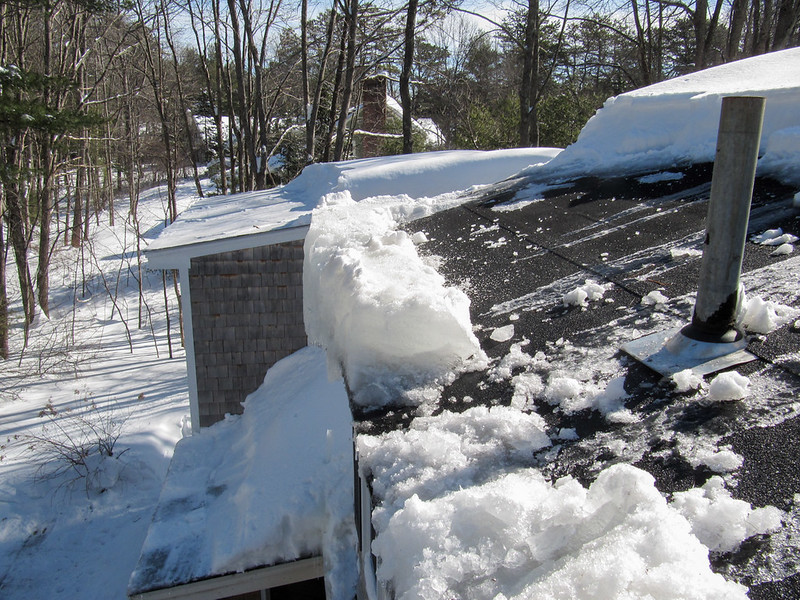 Ice Dam Formed on Roof 