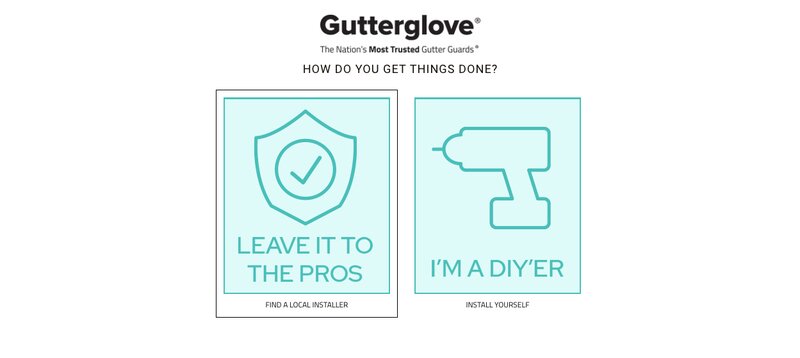How do you want screenshot of gutterglove website 