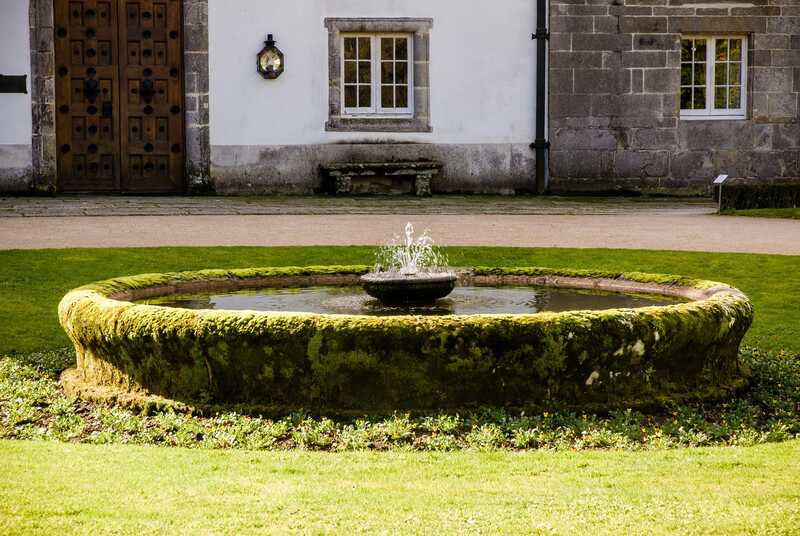 A water source in a centre of a yard
