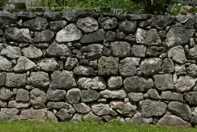 Stone wall of a garden