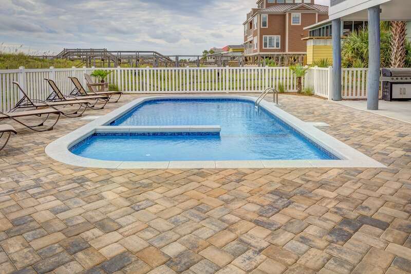 Pool near fence