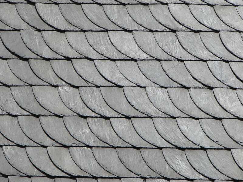 A roof with slate roof