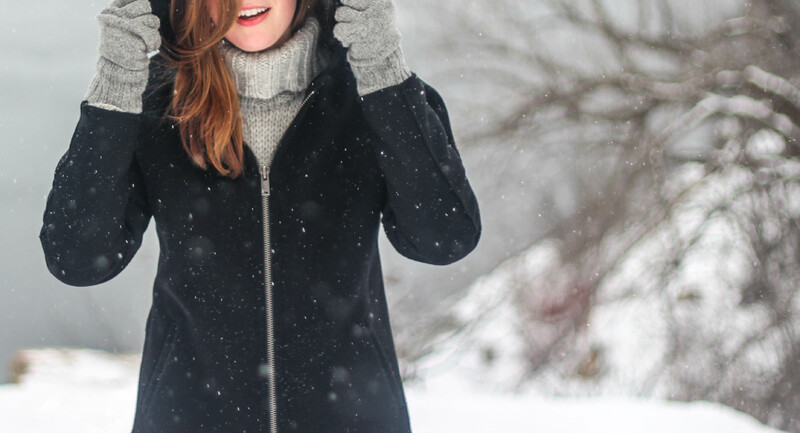 A girl wearing warm clothes