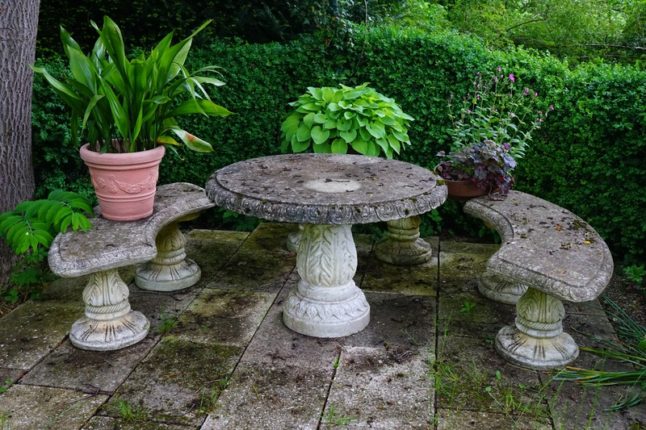 Seating area of a garden